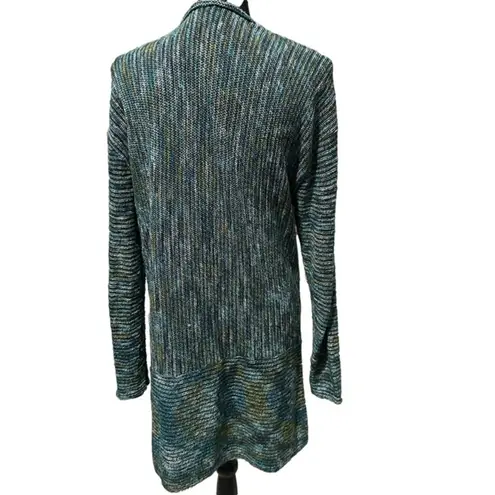 Chadwick's Teal Knit Cardigan | Long Open Sweater w/ Pockets