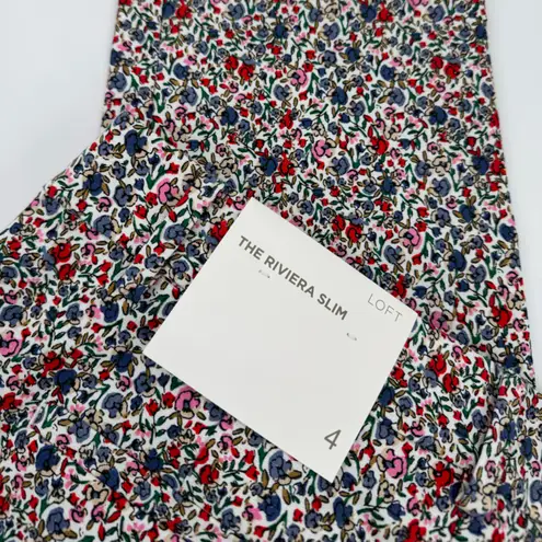 Loft  The Riviera Slim Floral Colorful Cropped Pants Size 4 NWT