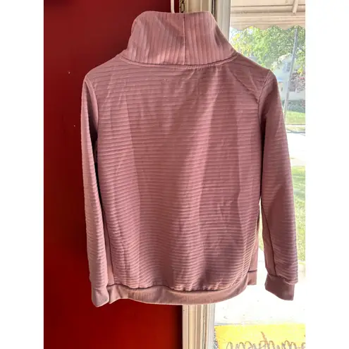 The Sweatshirt Project Mauve Ribbed Side Zip Mock Neck Pullover Sweatshirt S Pink Size undefined - Image 5