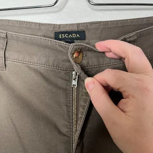 Escada Womens Brown Pleated Straight Leg Pants Size 40 (US 8