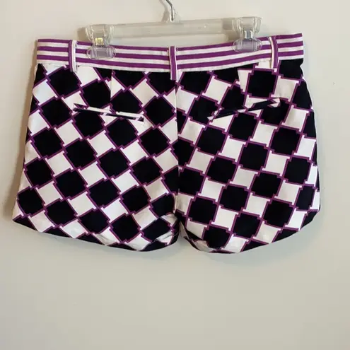 Julie Brown Geometric Patterned Silk Shorts