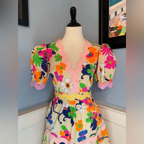 CeliaB Dixie Floral Midi Dress Sz L Pink Size L