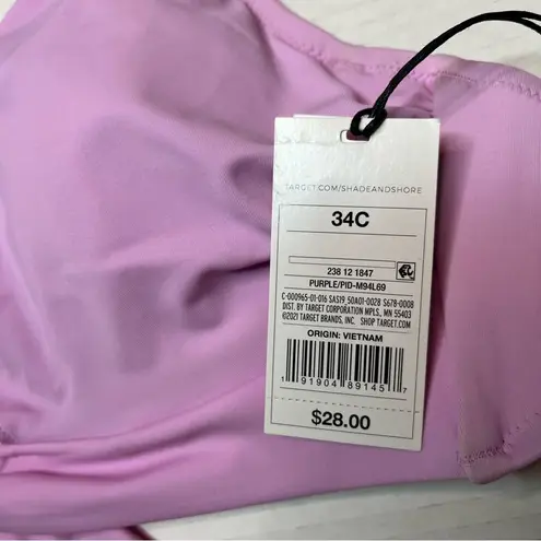 Shade & Shore  Light Purple Tie Front Bralette Bikini Top Size 34C New! - Image 8
