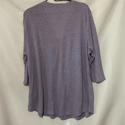 Orvis NWT WO SIZE XXL SOFT LAVENDER 52% LINEN 49% POLYESTER 3/4 SLEEVES SHIRT