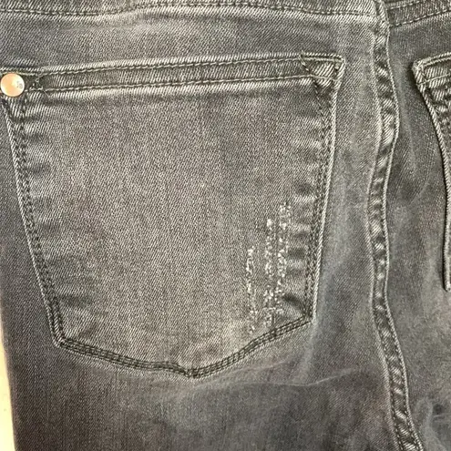 Judy Blue 0 24 black skinny fit denim jeans distressed raw hem cute casual basic