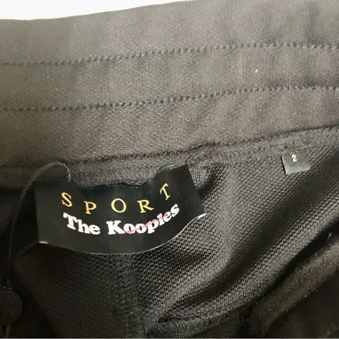 The Kooples NWOT Sport Black Midi Skirt Stripes Drawstring Elastic Waistband szM