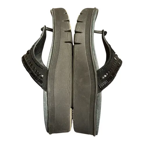 ABEO biosystem black beaded flip flop, sandals, Mystic women's size WN8