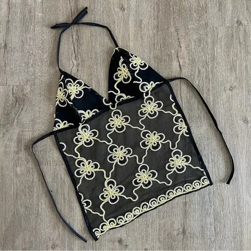 Handmade Y2K Fairycore Ibiza Gold
Embellished Halter Backless Vest Top