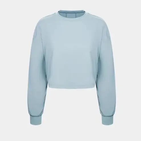 Halara  Long Sleeve Cropped Dropped Shoulder Sports Top Baby Blue Small HT29