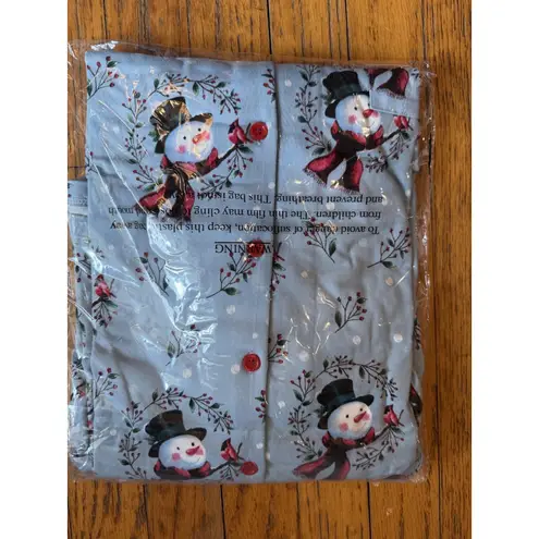 Fashion by Mirabeau Sleep Dress Womens Medium Blue Snowman Long Sleeve Pajama C