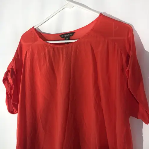 Tommy Bahama Tommy Bahamas Silk High Low Blouse Short Cuffed Sleeve Women’s Medium