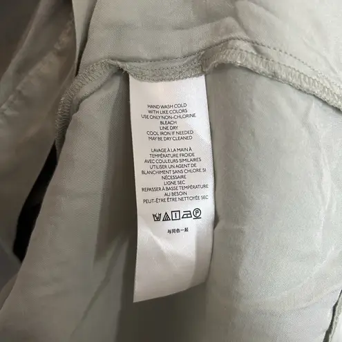 BHLDN Anthropologie Matine Satin Robe Large Sage Green Lave Trim Sleep Lounge