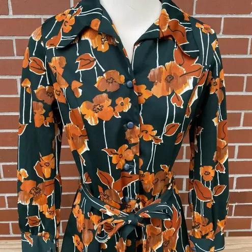 Handmade Poppies Flowers Dress Retro Vintage Orange Poppy Hippy Floral Mod MCM