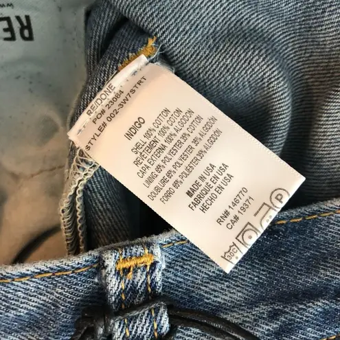 RE/DONE Levis Womens Jeans 70s Straight Indigo Wash High Rise Button Fly 24