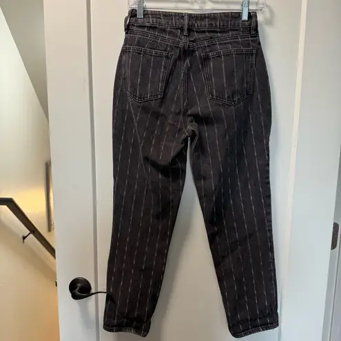 PacSun  Mom Jean Black Vertical‎ Stripe Pinstripe Tapered Crop High Waist 25