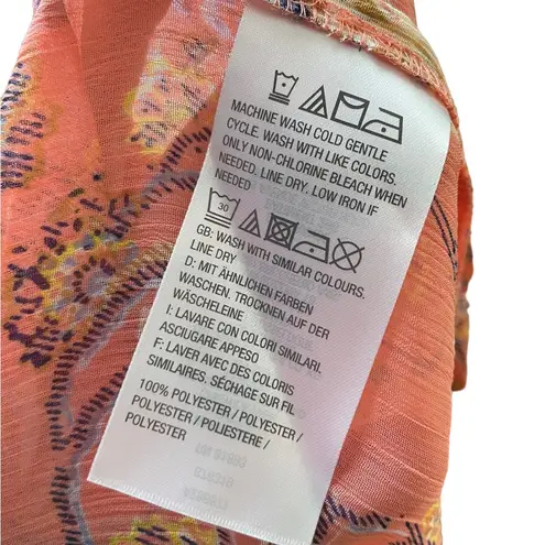 C Wonder Pink Eclectic Cottagecore Artsy Long Sleeve Button Up Duster Tunic Top Size 10P