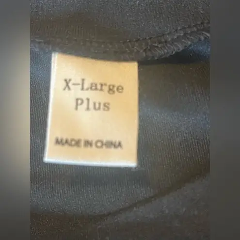 Verdusa Women's Fringe Hem Short Sleeve Round Neck T Shirt Tops sz XL Plus Black