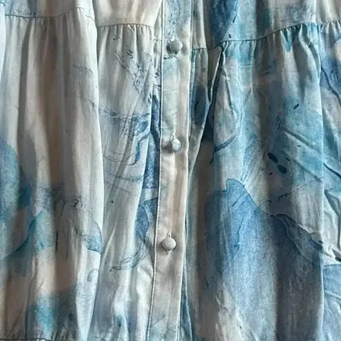 Soft Surroundings Sleeveless Tiered Dress Watercolor Tassel Size XS Women's