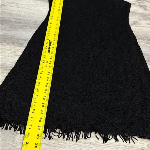 Jessica Howard Black Lace with Fringe Bottom Sleeveless Knee Length Dress Size 8
