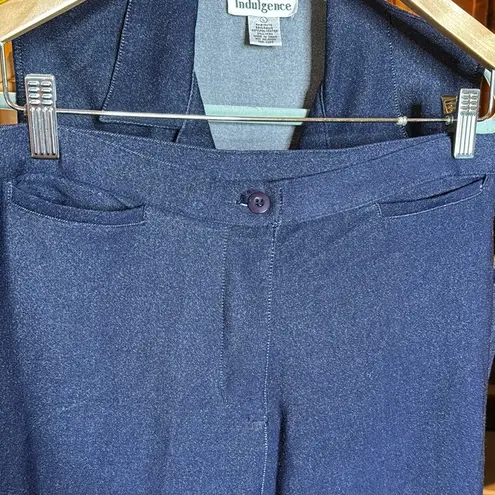 Vintage Indulgence Indigo Blue Jean Vest Pantsuit Size Large