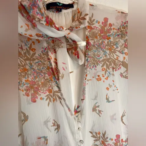 Kareena’s Sheer 100% Silk Floral Cover Up Dress Size S