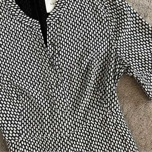 LK Bennett L.K.Bennet London Lorenna Silk Black / White Printed Jumpsuit Size 12
