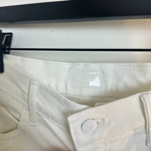 MOTHER The Kick It High Waist Straight Leg Jeans in Wash Fairest Of Them All White Size 26