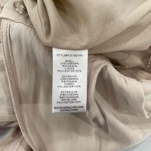 Adelyn Rae XS Kiara Long Sleeve Satin Jumpsuit Champagne Beige New With Tags