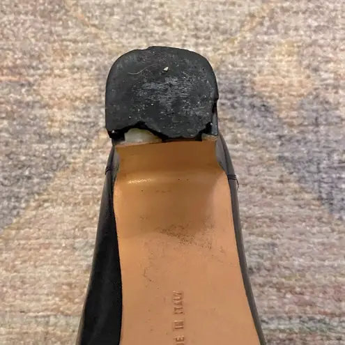 Salvatore Ferragamo Dark Navy Vintage Stitched Close Toed Pumps