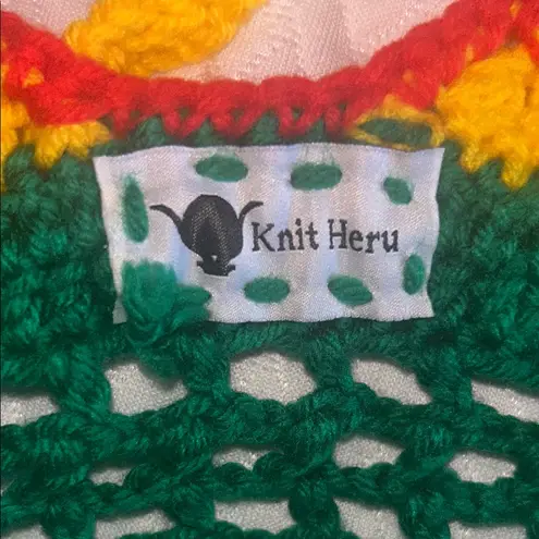 Knit Heru Striped Crochet Halter Top Multiple Size XS