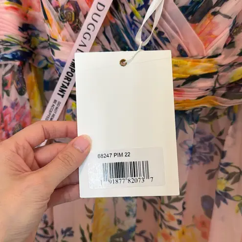 Mac Duggal NWT 68247 Floral Chiffon Puff Sleeve Tiered Hem Dress Size 22