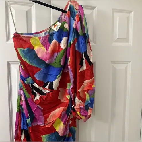 Farm Rio Floral One-Shoulder Maxi Dress