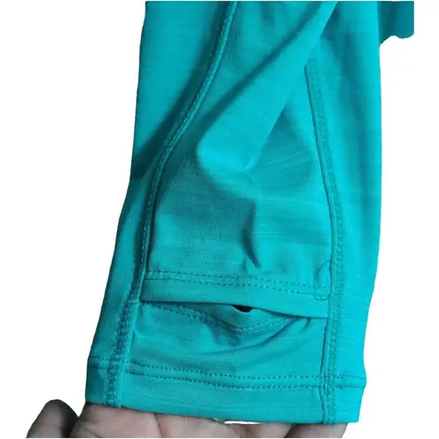 Coolibar Turquoise Hooded Beach Cover Up Dress Long Sleeve Sun Protection Size L Size M