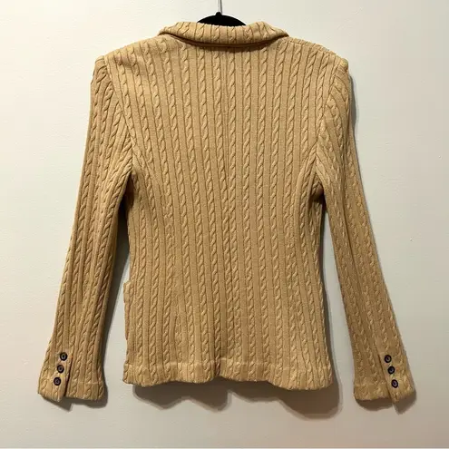525 America Button Up Blazer Cardigan Vintage Neutral Beige Cable Knit S