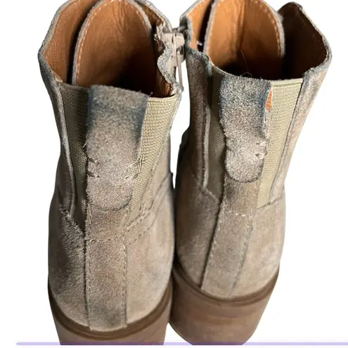 Lucky Brand  Suede Lace Boots Ankle Lug Sole Stacked Heel Combat Size 8 38.5 - Image 6