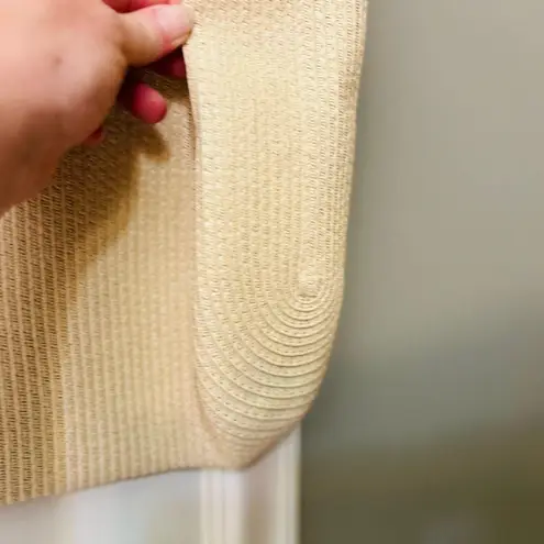 Denim & Co. Natural Straw Vacation Travel Summer Lined Beach Bag with Zipper