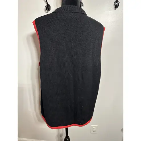 Blair Christmas Ugly Sweater Full Zip up Vest Xmas Snowman Penquin Size Large~