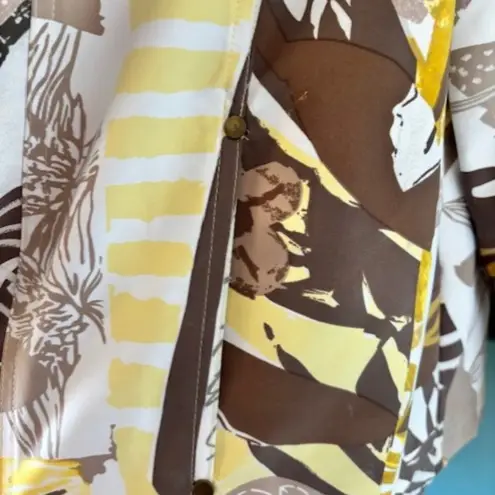 Allison Daley 14P Yellow Brown Jacket Long Sleeve Floral Contemporary Boho Chic