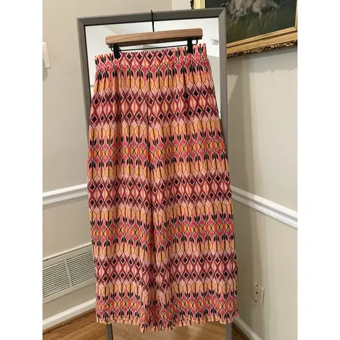 C Est 1946 Women's Orange Geometric Wide Leg Rayon