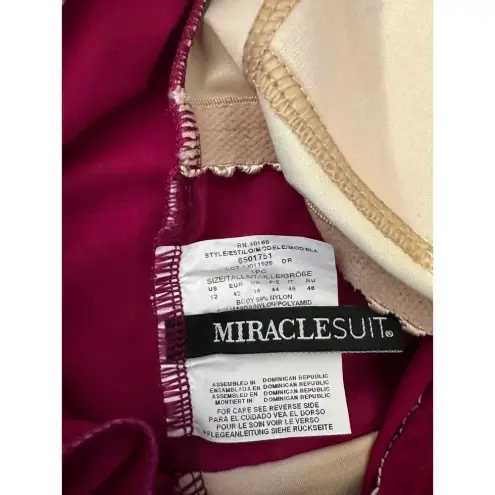 MiracleSuit ‎ Women's Burgundy Solid Swimwear One Piece Bodysuit Size 18