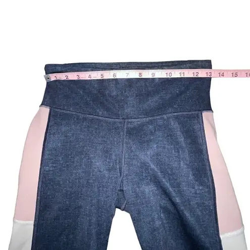 GAPFIT BLACKOUT TECHNOLOGY Navy Blue/Pink/Gray Colorblock Leggings Size Small Gray