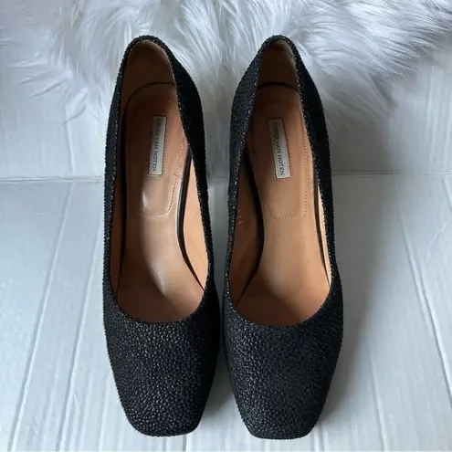 Dries Van Noten  Black Square Toe Heel Pumps Size 39