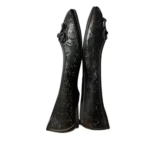 Circus Archer Ballet Flats Cutout Bow Accent Size 6M Black Comfortable