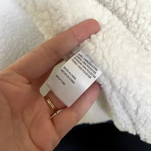 Weatherproof sherpa fleece sleeveless vest with hood pockets woman's size XL