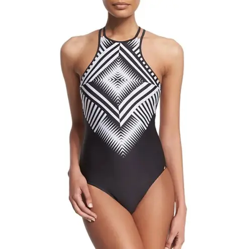 PilyQ New. Black and white beaded swimsuit