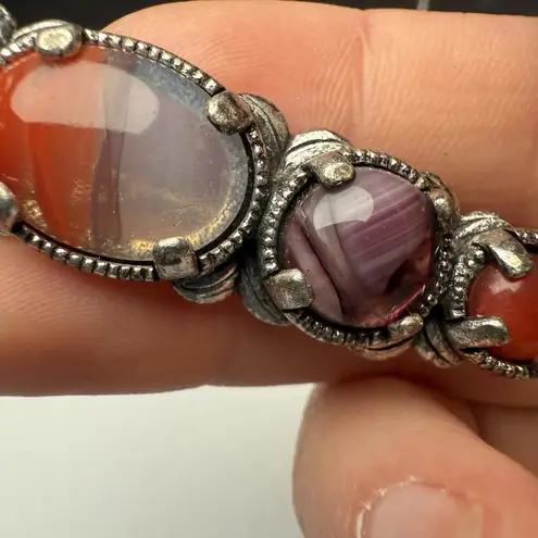 Miracle Celtic Style Multi Color cabochon Brooch Pin Silver Tone Gold