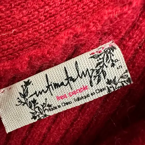 Free People Intimately Red Cashmere V Neck Sweater Tank Top Peplum Women's Small