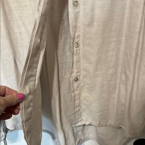 Francesco Biasia Women's Linen Blend Button Down Made in Italy Size Medium Size L