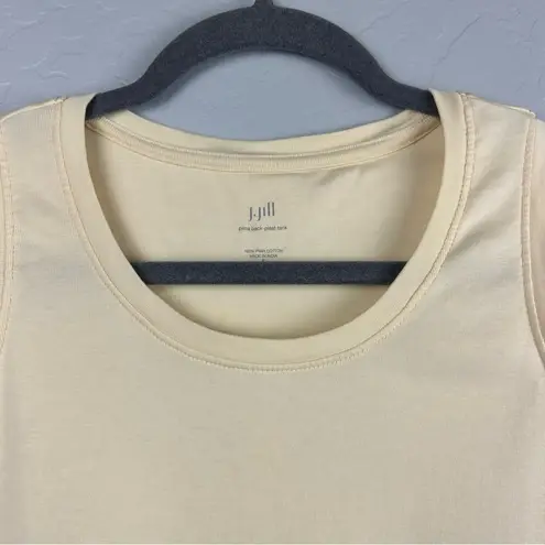 J Jill light yellow pima cotton back pleat tank top size small