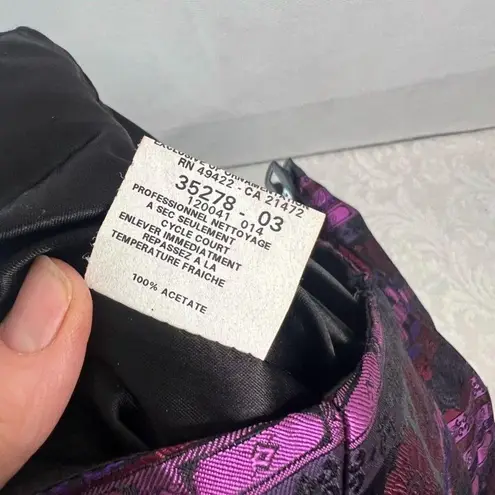 Jessica McClintock Gunne Sax Strapless Purple Mixed Print Cocktail Dress Sz 11